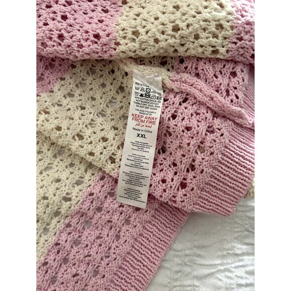 PrettyLittleThing Colorblock Pink & Creme Cardigan Size XXL - Picture 6 of 6